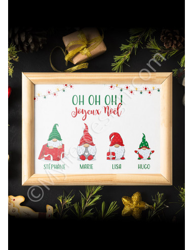 Affiche de Noël - Gnomes personnalisables