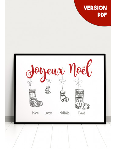 Affiche de Noël - Chaussettes - Version PDF