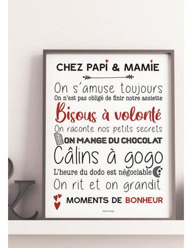 Affiche Chez Papy et Mamie - Le Monde de Bibou