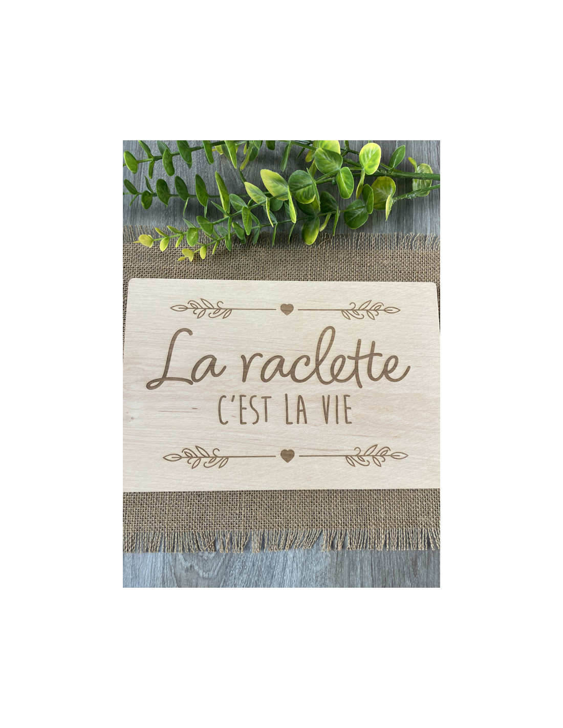 Spatule raclette en bois de hêtre du Jura personnalisable 