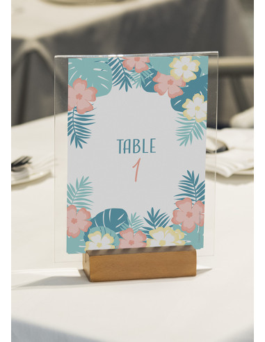 Numéro de table - Mariage Hawaï