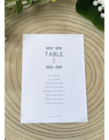 Plan de table - Mariage Nature Chic
